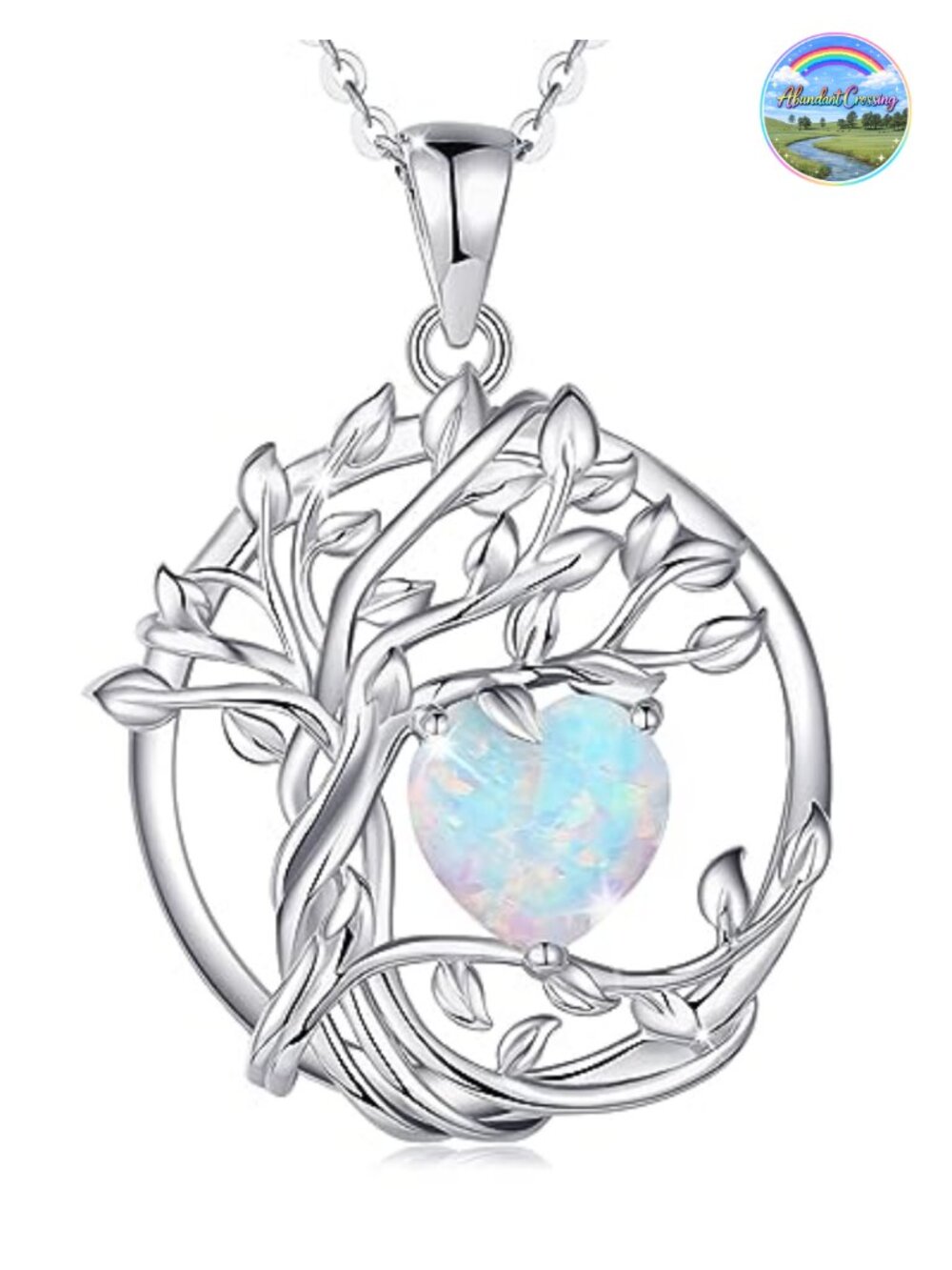 Tree of Life Birthstone Necklace Sterling Silver 925 Jewelry for Women Gift